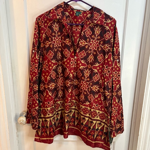 Lauren Ralph Lauren southwest print tunic cotton top NWT - Picture 2 of 8